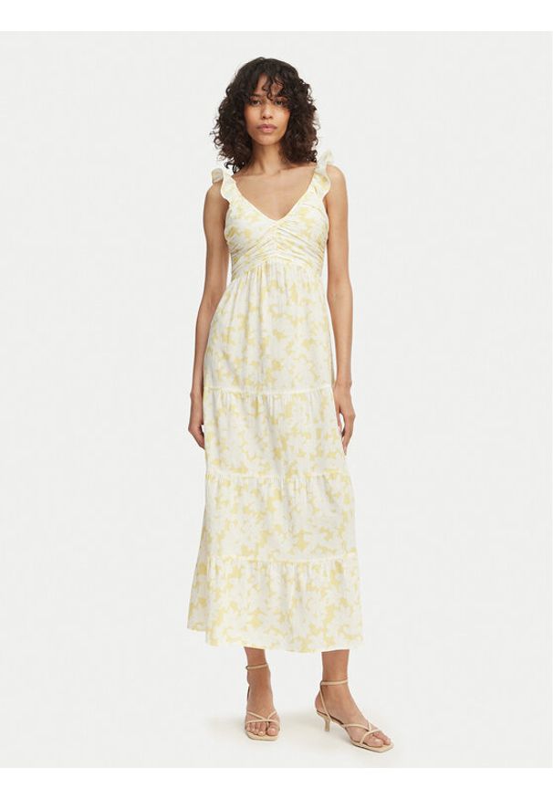 Vero Moda Sukienka letnia Dichte 10341603 Żółty Regular Fit. Kolor: żółty. Materiał: bawełna. Sezon: lato