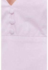 BARDOT - Bardot Bluzka bawełniana damska kolor różowy gładka. Okazja: na co dzień. Kolor: fioletowy. Materiał: bawełna. Wzór: gładki. Styl: casual #2