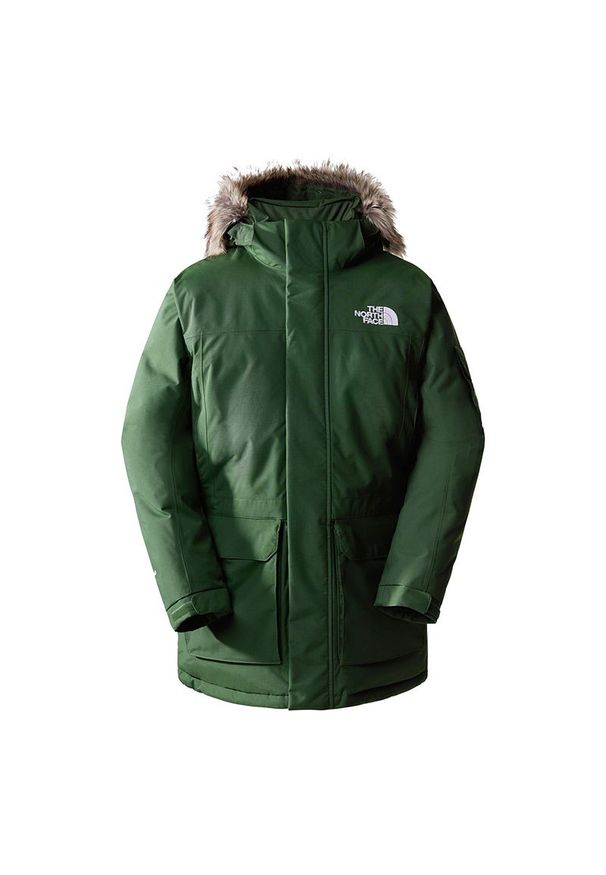Kurtka The North Face McMurdo 0A4M8GI0P1 - zielona. Kolor: zielony. Materiał: nylon, puch, futro. Wzór: aplikacja. Sezon: zima