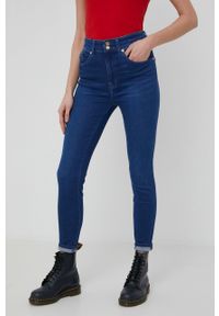 Tommy Jeans jeansy CE353 damskie high waist. Stan: podwyższony. Kolor: niebieski