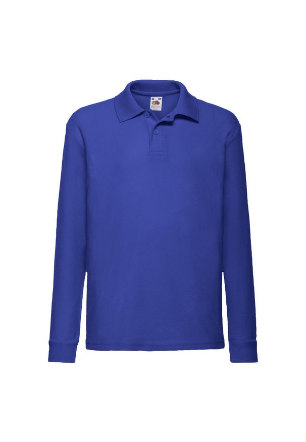 FRUIT OF THE LOOM - Koszulka Polo Z Długim Rękawem Dla Dzieci. Typ kołnierza: polo. Kolor: niebieski. Długość rękawa: długi rękaw. Długość: długie