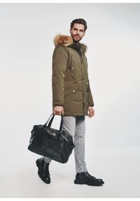 Ochnik - Skórzana torba podróżna męska. Kolor: czarny. Materiał: skóra #2