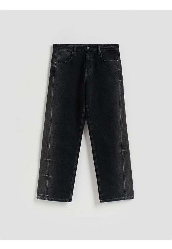Reserved - Jeansy baggy z efektem sprania - szary. Kolor: szary