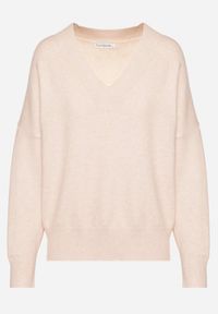 Born2be - Jasnoróżowy Sweter z Dekoltem w V z Domieszką Kaszmiru Mariara. Okazja: na co dzień. Typ kołnierza: dekolt w kształcie V. Kolor: różowy. Materiał: kaszmir. Wzór: bez wzorów. Styl: casual #3