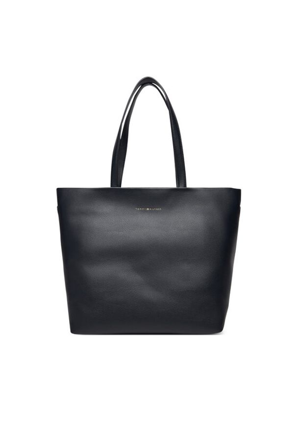 TOMMY HILFIGER - Tommy Hilfiger Torebka Th Logotape Tote AW0AW17693 Granatowy. Kolor: niebieski. Materiał: skórzane