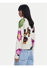 Desigual Kardigan Vania 25SWJF34 Beżowy Loose Fit. Kolor: beżowy. Materiał: bawełna #3