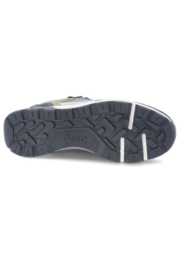 Granatowe Sneakersy Jeep Stylowe Obuwie Męskie. Okazja: na co dzień. Kolor: niebieski. Materiał: skóra, materiał. Szerokość cholewki: normalna. Sport: turystyka piesza