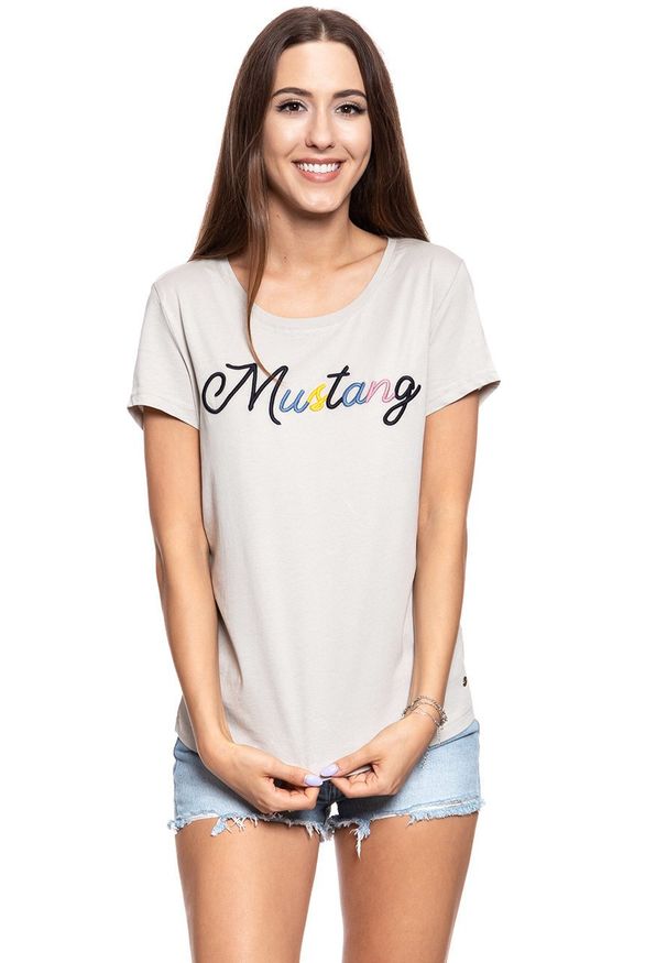 Mustang - MUSTANG T SHIRT DAMSKI Alina C Print 1009824 4025. Wzór: nadruk