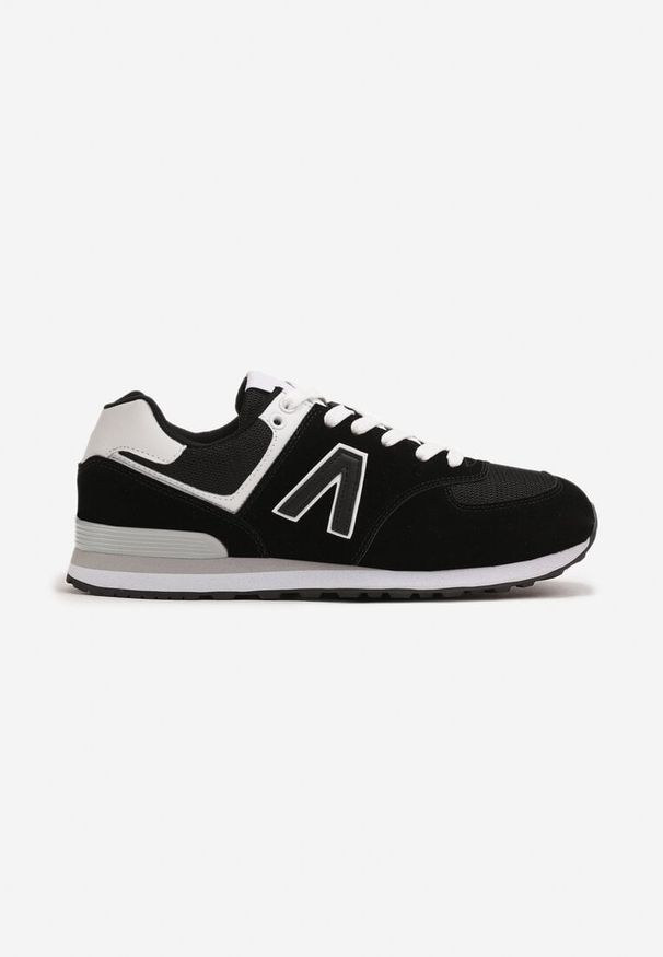 Born2be - Czarno-Białe Buty Sportowe Sneakersy z Ozdobną Aplikacją Rilazea. Okazja: na co dzień. Kolor: czarny. Materiał: jeans. Wzór: aplikacja