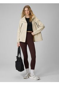 4f - 4F Parka przejściowa membrana 5000 damska - beżowa XXL. Okazja: na co dzień. Kolor: beżowy. Materiał: skóra, materiał. Styl: casual #2