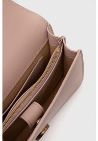 Pinko torebka skórzana kolor różowy. Kolor: beżowy. Materiał: skórzane #6