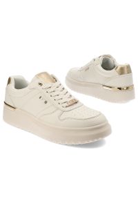 Big-Star - Beżowe Sneakersy Big Star Modne Obuwie Damskie. Okazja: na co dzień. Zapięcie: sznurówki. Kolor: beżowy. Materiał: materiał #6