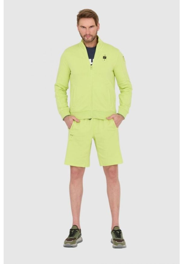 Blauer USA - BLAUER Zielona męska rozpinana bluza, Rozmiar XXL. Kolor: zielony