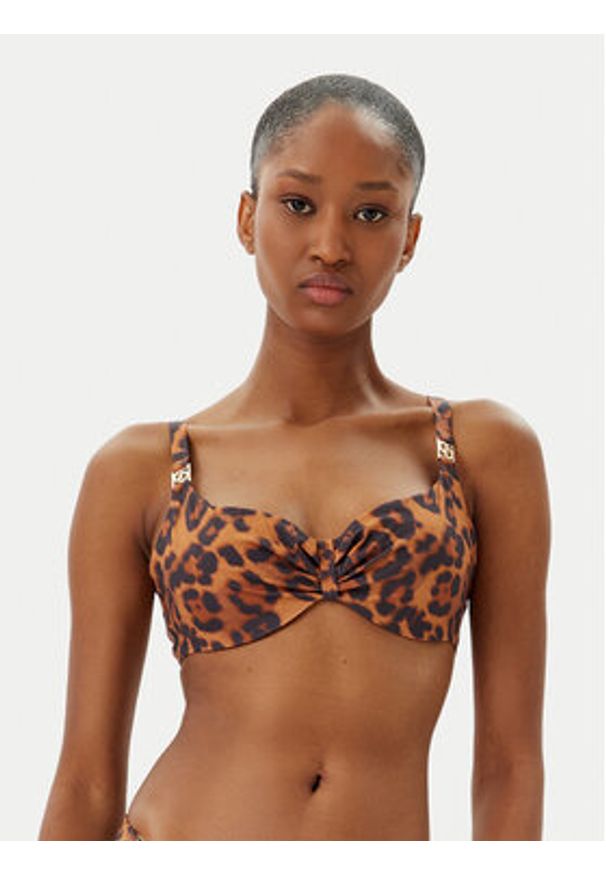 Chantelle Góra od bikini Sauvage C17UM0 Brązowy. Kolor: brązowy. Materiał: syntetyk