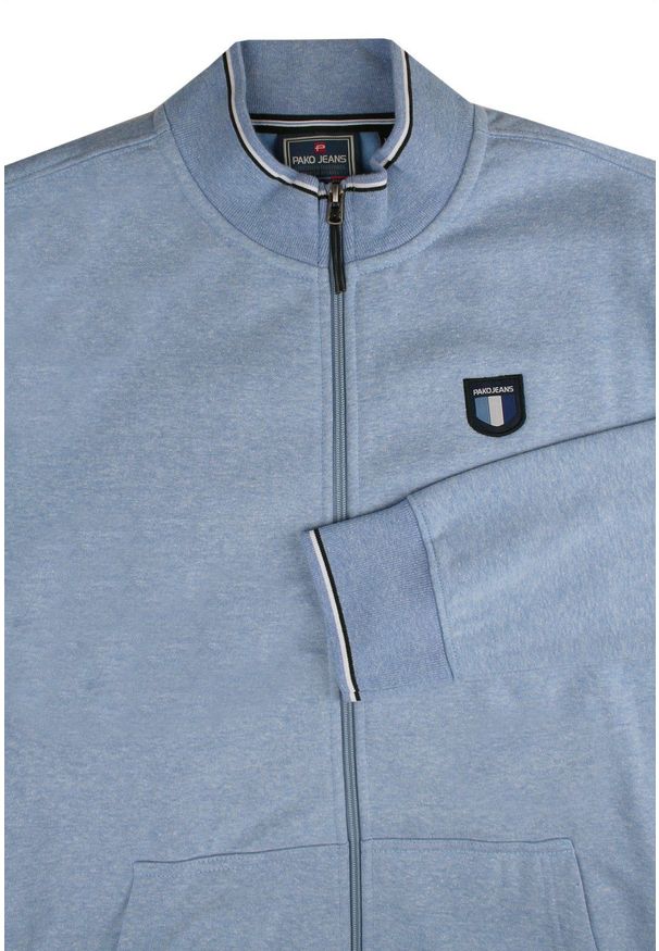 Wygodna Bluza Rozpinana - Pako Jeans - Niebieska. Kolor: niebieski. Materiał: bawełna, poliester