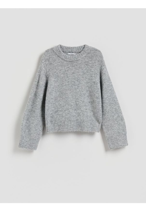 Reserved - Sweter z domieszką wełny - szary. Kolor: szary. Materiał: wełna