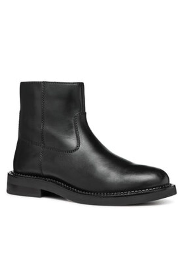 Geox Botki D Serilda D46WYB 00043 C9999 Czarny. Kolor: czarny. Materiał: skóra