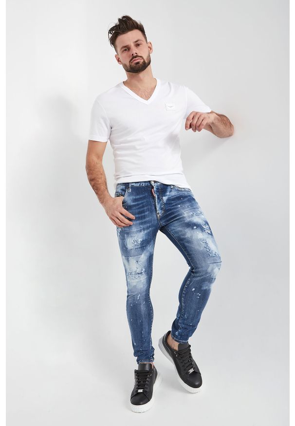 Jeansy męskie Super Twinky Jean DSQUARED2. Wzór: nadruk