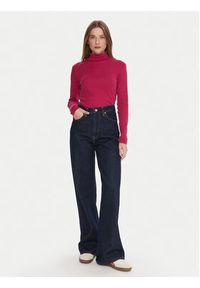 United Colors of Benetton - United Colors Of Benetton Golf 3GA2E2224 Różowy Slim Fit. Typ kołnierza: golf. Kolor: różowy. Materiał: bawełna #3