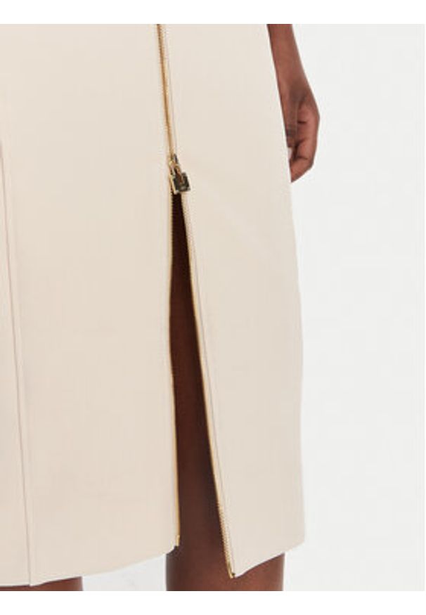 Elisabetta Franchi Sukienka koktajlowa AB-900-61E2-V430 Écru Regular Fit. Materiał: syntetyk. Styl: wizytowy