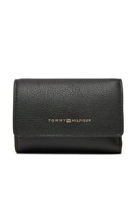 TOMMY HILFIGER - Tommy Hilfiger Portfel damski Logotape Trifold AW0AW17477 Czarny. Kolor: czarny. Materiał: skóra
