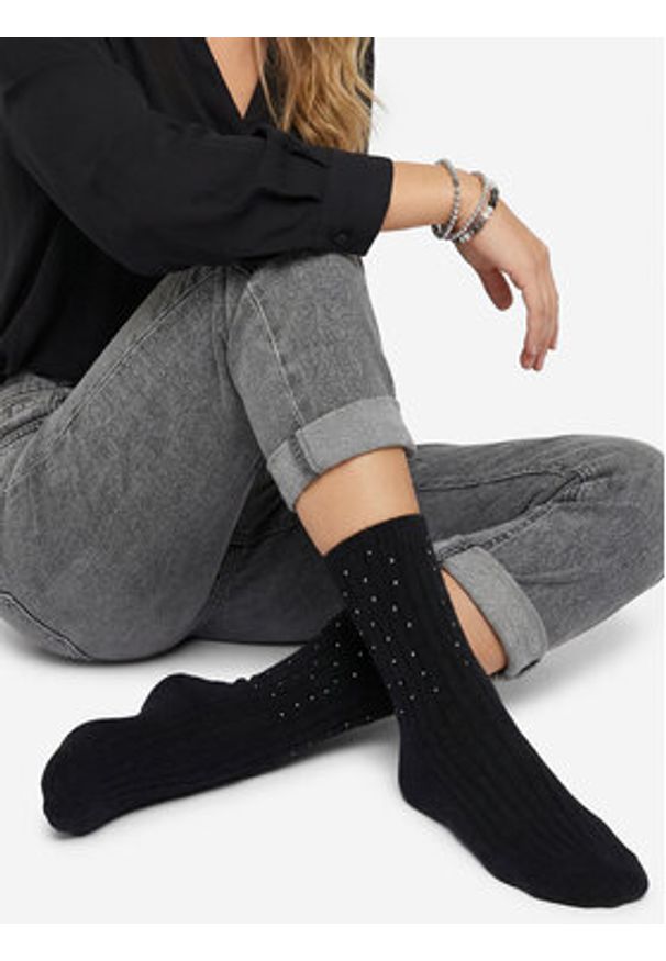 Nine West Skarpety długie CEO_LA_NW_17636_W_AW25 (1-PACK) Czarny. Kolor: czarny. Materiał: poliamid, nylon