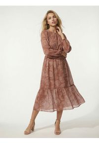 Sinsay - Sukienka midi w kwiaty - wielobarwny. Wzór: kwiaty. Długość: midi #1