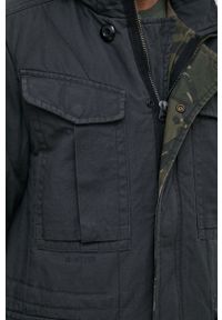 G-Star RAW - G-Star Raw kurtka męska kolor czarny przejściowa. Okazja: na co dzień. Typ kołnierza: kaptur. Kolor: czarny. Materiał: poliester. Styl: casual #5
