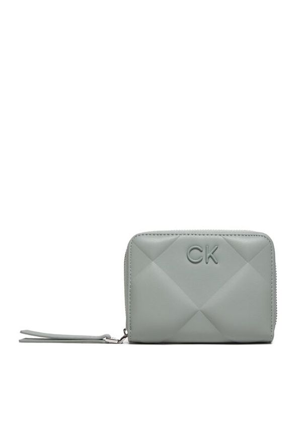 Calvin Klein Duży Portfel Damski Quilt K60K611783 Szary. Kolor: szary. Materiał: skóra