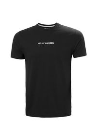 Koszulka Helly Hansen Core. Kolor: czarny. Materiał: bawełna. Wzór: haft #1