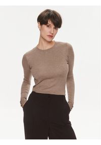 Vero Moda Sweter Silky 10268010 Brązowy Regular Fit. Kolor: brązowy. Materiał: syntetyk, wiskoza #1