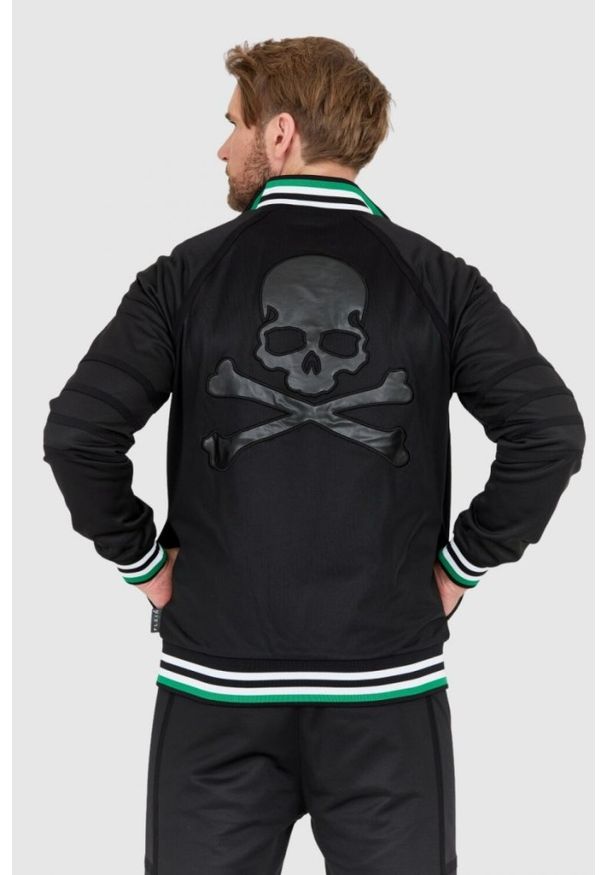 Philipp Plein - PHILIPP PLEIN Dres męski z czaszką i kośćmi, Rozmiar XXL. Kolor: czarny. Materiał: dresówka