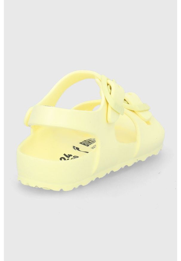 Birkenstock - Sandały dziecięce Rio. Zapięcie: klamry. Kolor: żółty. Materiał: materiał. Wzór: gładki