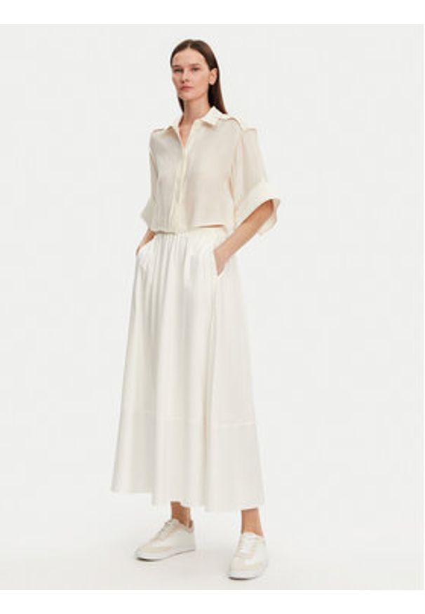 Max Mara Leisure Spódnica trapezowa Roal 2516771028 Biały Regular Fit. Kolor: biały. Materiał: bawełna