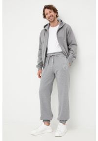 Trussardi Jeans - Trussardi spodnie bawełniane męskie kolor szary gładkie. Kolor: szary. Materiał: bawełna. Wzór: gładki #4