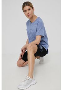 DKNY - Dkny T-shirt bawełniany. Kolor: fioletowy. Materiał: bawełna #3