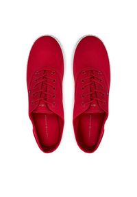 TOMMY HILFIGER - Tommy Hilfiger Tenisówki Canvas Lace Up Sneaker FW0FW07805 Czerwony. Kolor: czerwony. Materiał: materiał #3