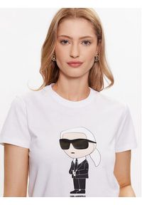 Karl Lagerfeld - KARL LAGERFELD T-Shirt Ikonik 2.0 Karl 230W1700 Biały Regular Fit. Typ kołnierza: dekolt w karo. Kolor: biały. Materiał: bawełna #4