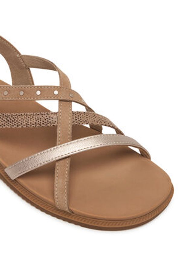 skechers - Skechers Sandały Desert Kiss Low 114713/TPE Brązowy. Kolor: brązowy. Materiał: skóra