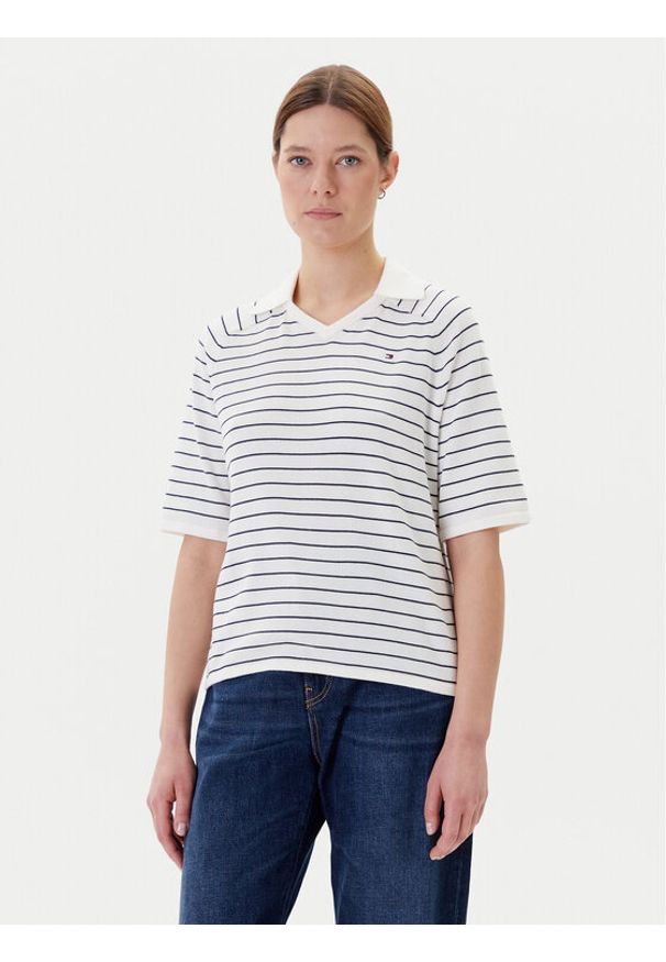 TOMMY HILFIGER - Tommy Hilfiger Polo WW0WW45694 Granatowy Regular Fit. Typ kołnierza: polo. Kolor: niebieski. Materiał: bawełna