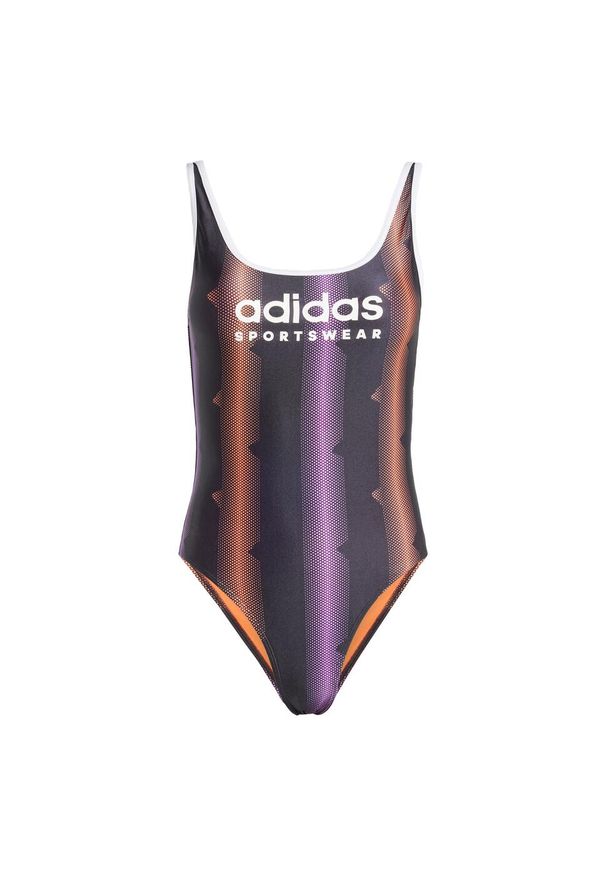 Adidas - Strój do pływania Tiro U-Back. Kolor: biały, wielokolorowy, czarny. Materiał: materiał