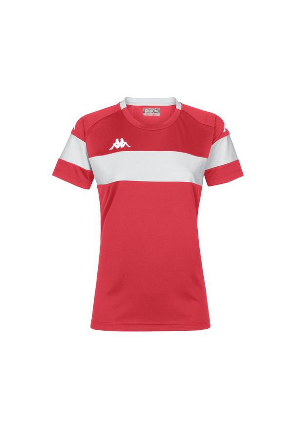 Damski jersey Kappa Dareta. Kolor: czerwony, biały, wielokolorowy. Materiał: jersey. Sport: fitness