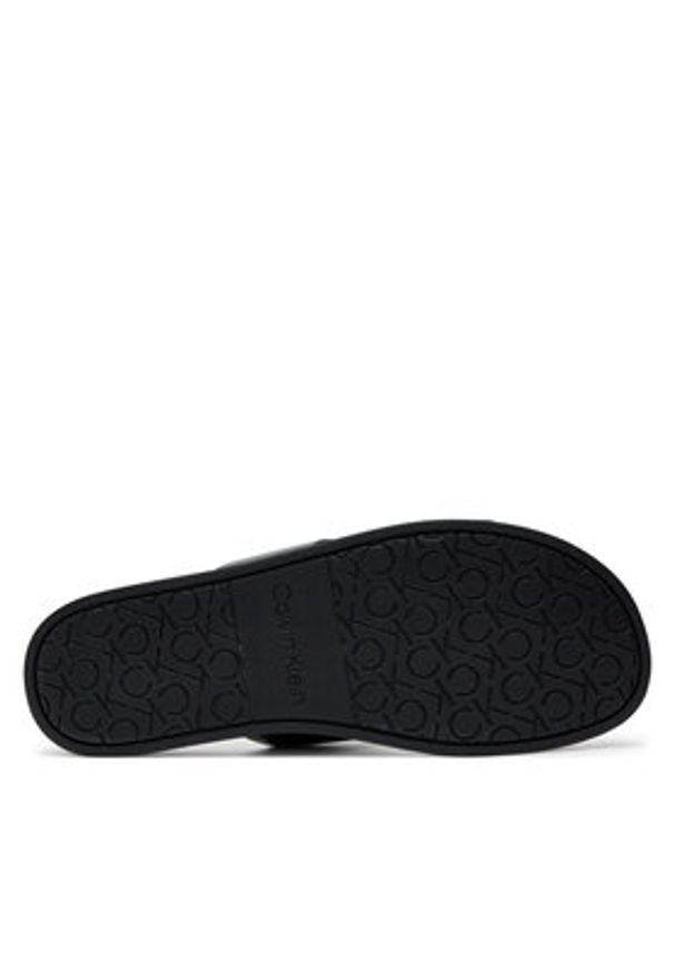 Calvin Klein Klapki Double Strap HM0HM01414 Czarny. Kolor: czarny. Materiał: skóra