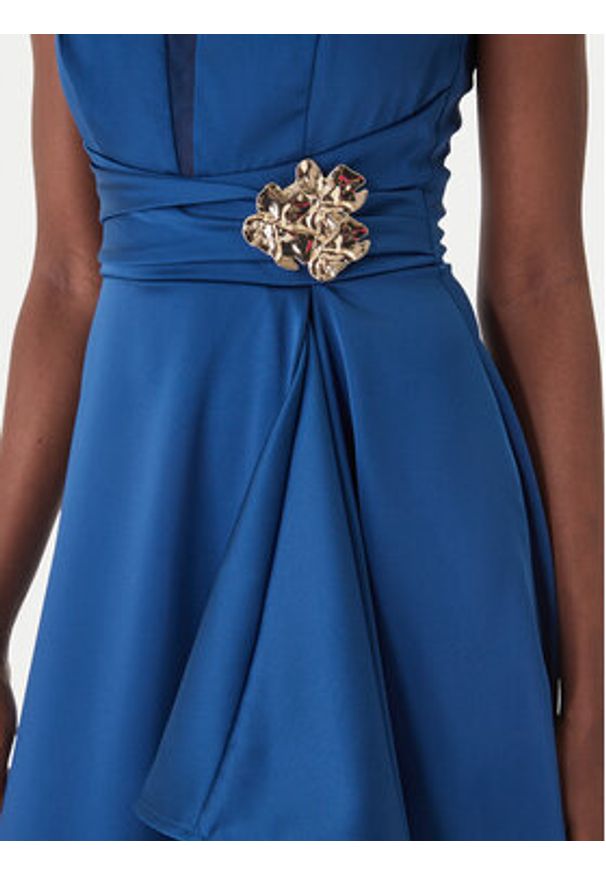 Rinascimento Sukienka koktajlowa CFC0127853003 Niebieski Slim Fit. Kolor: niebieski. Materiał: syntetyk. Styl: wizytowy