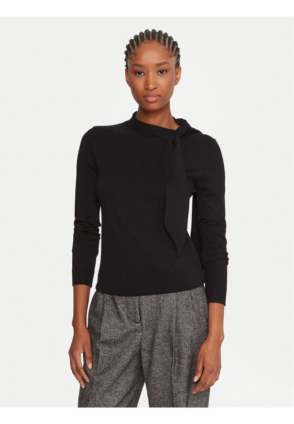 Marella Sweter Osaka 2525366061000 Czarny Regular Fit. Kolor: czarny. Materiał: wiskoza