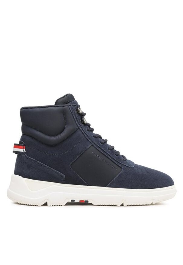 TOMMY HILFIGER - Tommy Hilfiger Sneakersy Core Mix Suede Hybrid Boot FM0FM04596 Granatowy. Kolor: niebieski. Materiał: zamsz, skóra