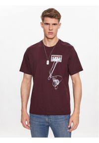 Levi's® T-Shirt 16143-1011 Bordowy Relaxed Fit. Kolor: czerwony. Materiał: bawełna