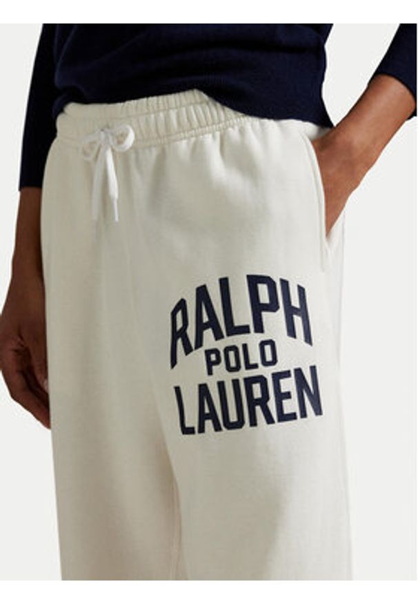Polo Ralph Lauren Spodnie dresowe 211971758002 Biały Tapered Fit. Kolor: biały. Materiał: bawełna