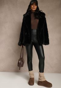 Renee - Czarne Legginsy Larsa. Okazja: na co dzień. Kolor: czarny. Materiał: skóra. Styl: casual #1