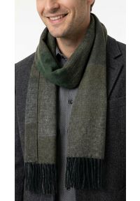V. Fraas - Szalik z Frędzlami, Szaro-Zielony, Wzór Geometryczny Miękki, Firmy V.Fraas -Cashmink. Kolor: szary, zielony, wielokolorowy. Materiał: syntetyk, materiał, wełna, poliakryl, tkanina. Wzór: geometria. Sezon: lato #3